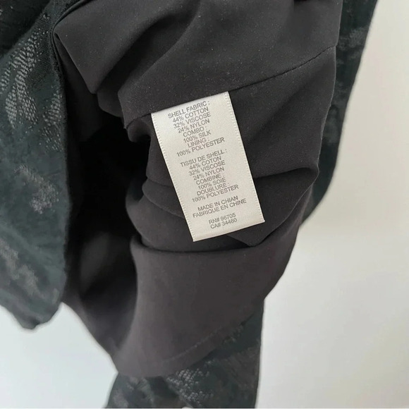 Rebecca Taylor Black  Floral Jacquard Dress Size 6 Black Tie Chic Party - Picture 5 of 7